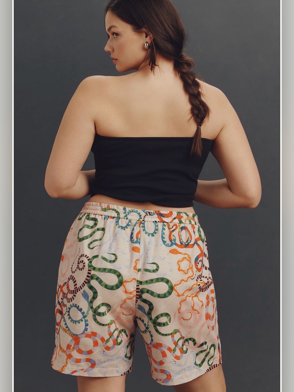 Rachel Antonoff Multicolor Snake-Print Linen-Cotton Shorts 2X Anthropologie EUC - Picture 3 of 13